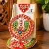 Hand-Painted Marble Mobile & Pen Holder – Peacock Design