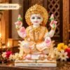 Goddess Lakshmi Mata Murti – White & Gold Decorative Idol